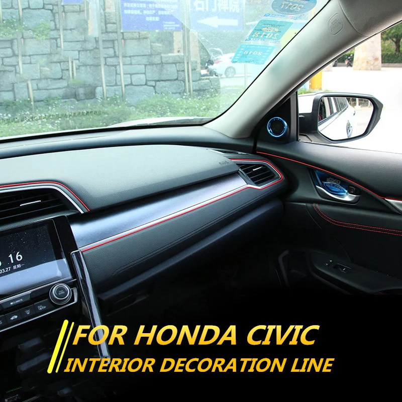 5 м полосы литье Отделка приборной панели края двери для Honda Civic 10th авто аксессуары Универсальный Автомобильный Стайлинг интерьер