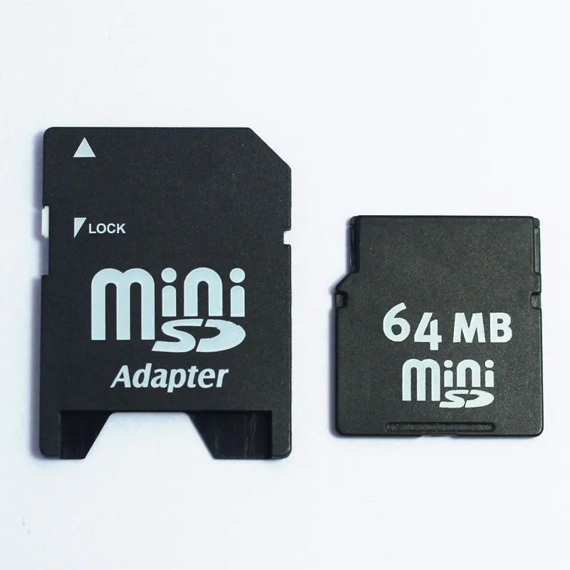 10 шт. 64MB MiniSD карта памяти MINISD с адаптером 64MB Mini SD карта телефонная карта