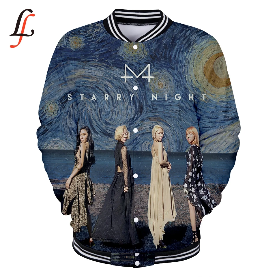 MAMAMOO 3d Print Casual Baseball jacket New Fashion Cool Highstreet Arrival Long Sleeve Sweatshirt | Женская одежда