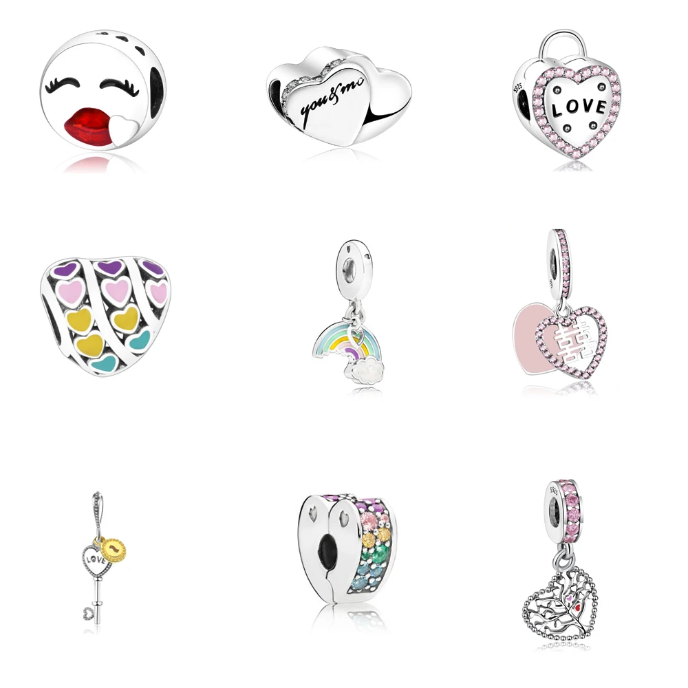 RainMarch Authentic Spring Silver Charms Fits Pandora Bracelet Original 925 Sterling Beads Heart Rainbow Jewelry Making | Украшения и