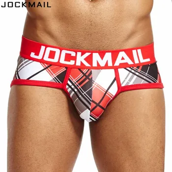

JOCKMAIL Brand Sexy Men Underwear Briefs Classic plaid print calzoncillos hombre slips calcinha Cueca Gay Underwear Male Panties
