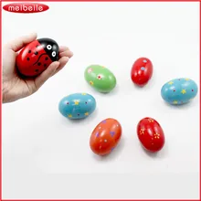 5 шт./лот Яйцо деревянное Детские игрушки Музыка шейкер инструмент ударный красочные Погремушки