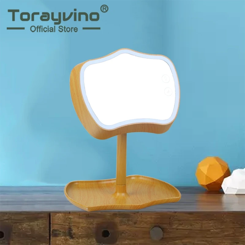 

Bathroom Mirror Touch Screen LED Mirror Professional Vanity Mirror With LED Light USB Charging Countertop MakeUp Mirror 3 Colors