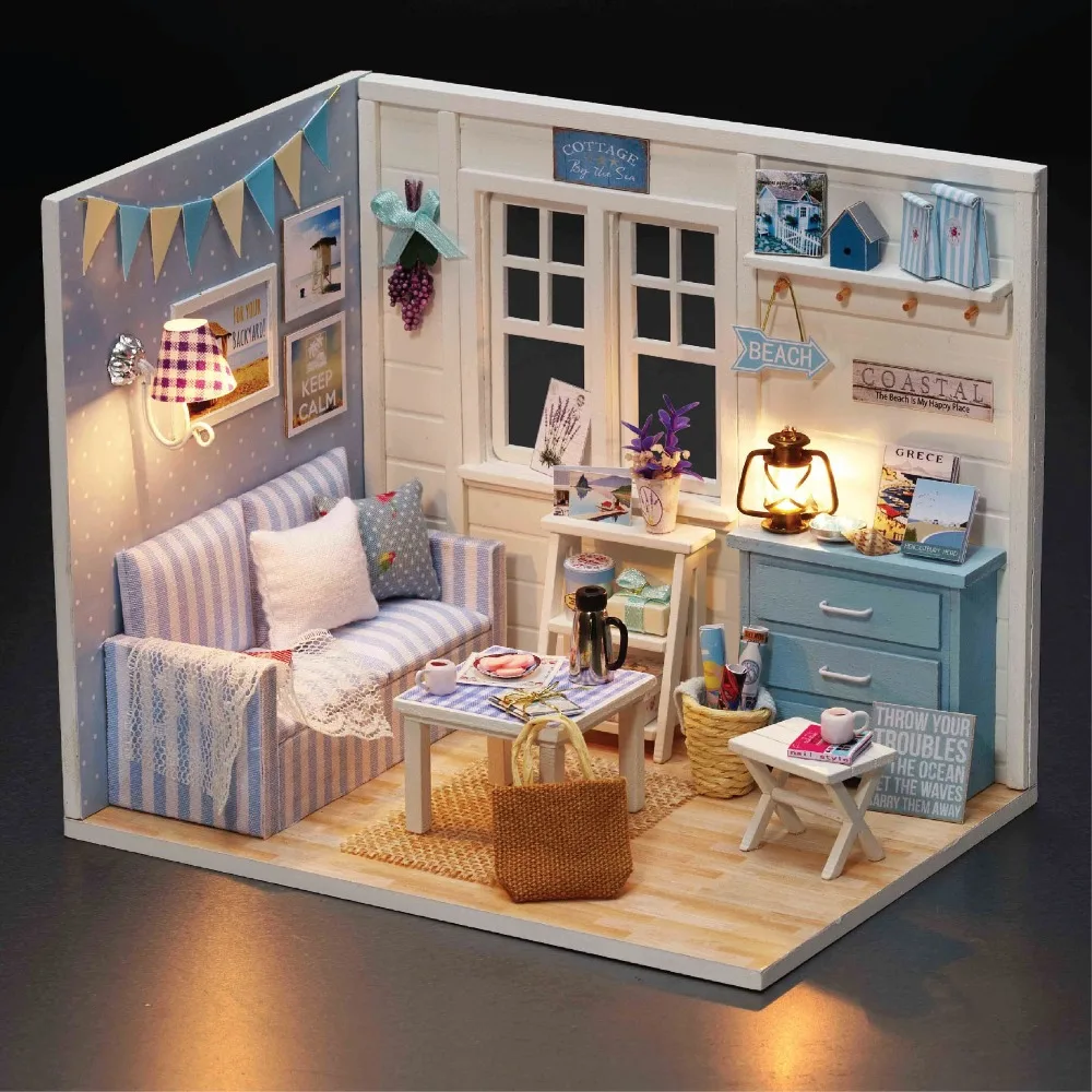 Кукольный дом мебель Diy Миниатюрный пылезащитный чехол 3D Деревянный Miniaturas кукольный домик игрушки для детей подарки на день рождения дневник котенка H16
