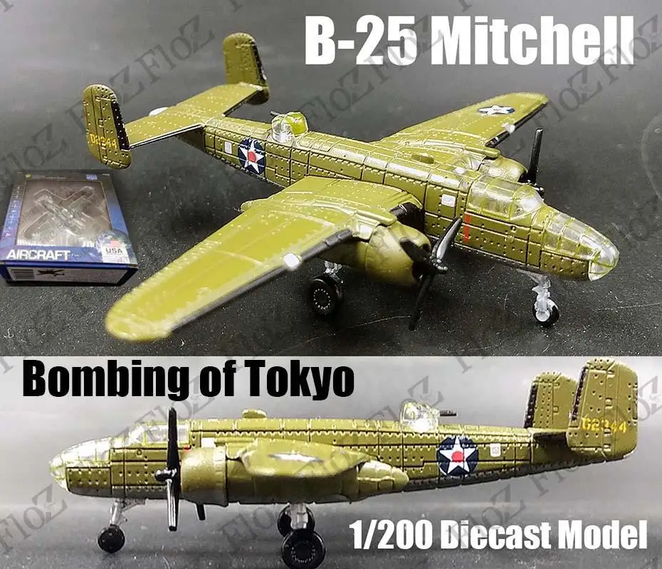 North American B-25 Mitchell Bombing of Tokyo plane 1/200 diecast aircraft model |