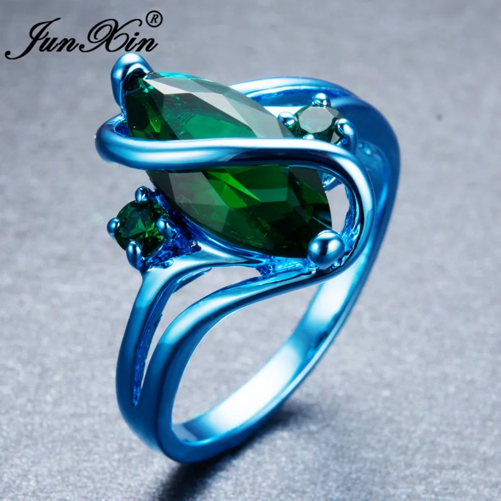 junxin punk male female green ring blue gold filled vintage wedding engagement rings for men and - Green Wedding Rings junxin punk male female green ring blue gold filled vintage wedding engagement rings for men and - Green Wedding Rings