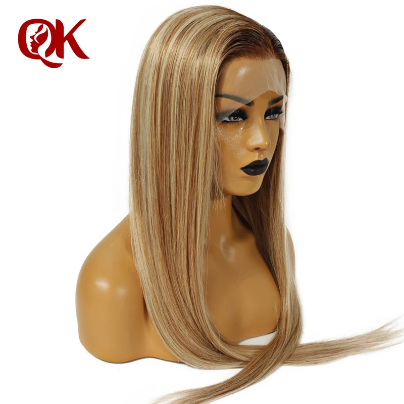 

QueenKing hair Front Lace Wig 180% Density Lemi Color Balayage Ombre Wigs T4/27/613 Brazilian Remy hair Free Shipping Overnight