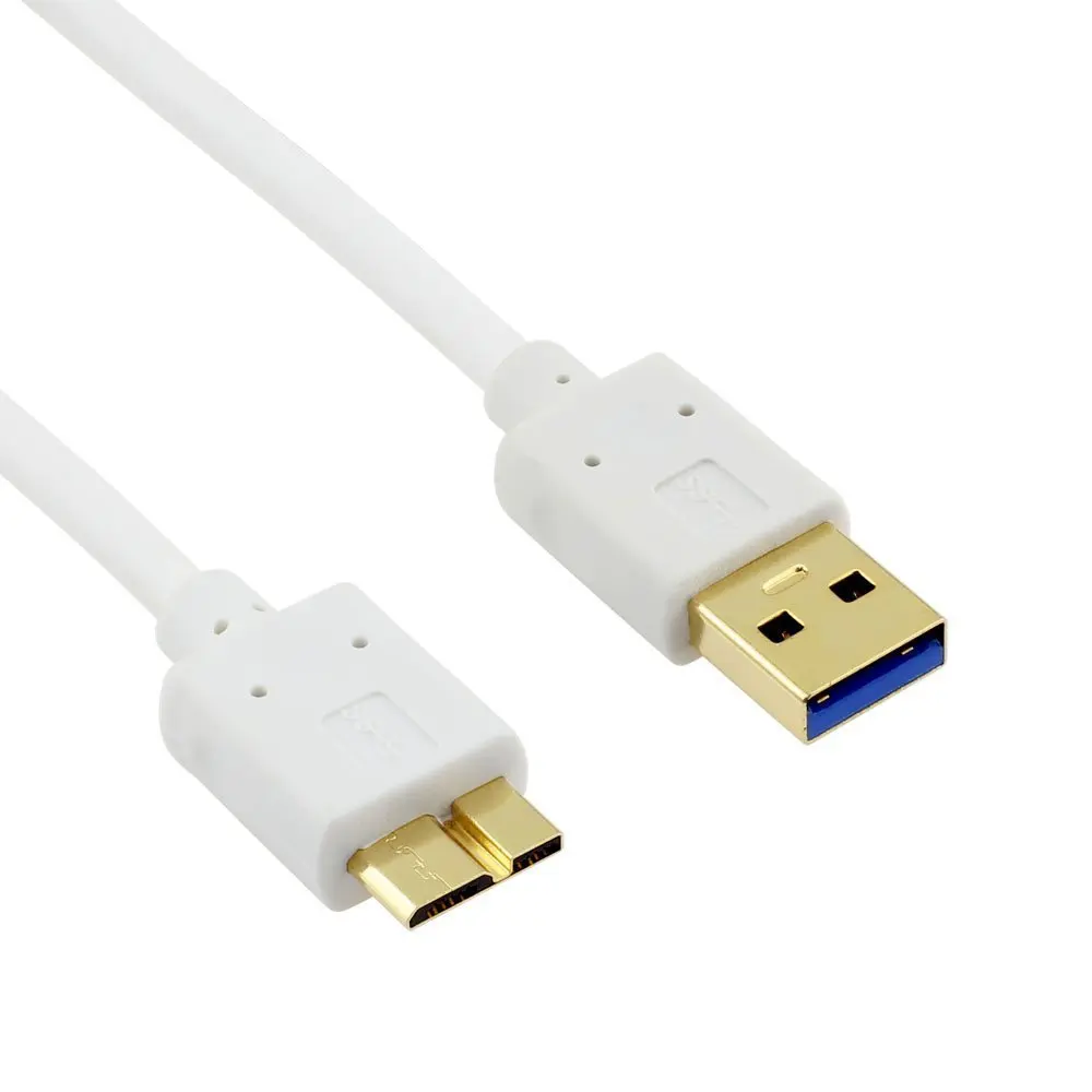 

Factory New Brand Qualified SuperSpeed USB 3.0 Cable - Type A to Micro-B Cable - Round White