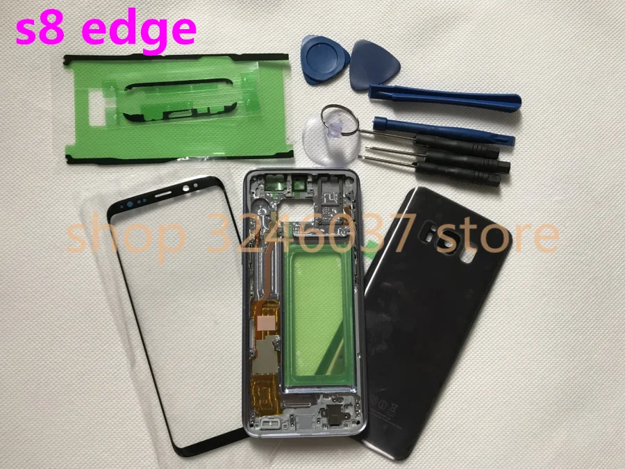 

Housing Case Middle Frame+Battery Cover+Front Screen Glass Len For Samsung Galaxy s8 edge G950 G950F+Tools