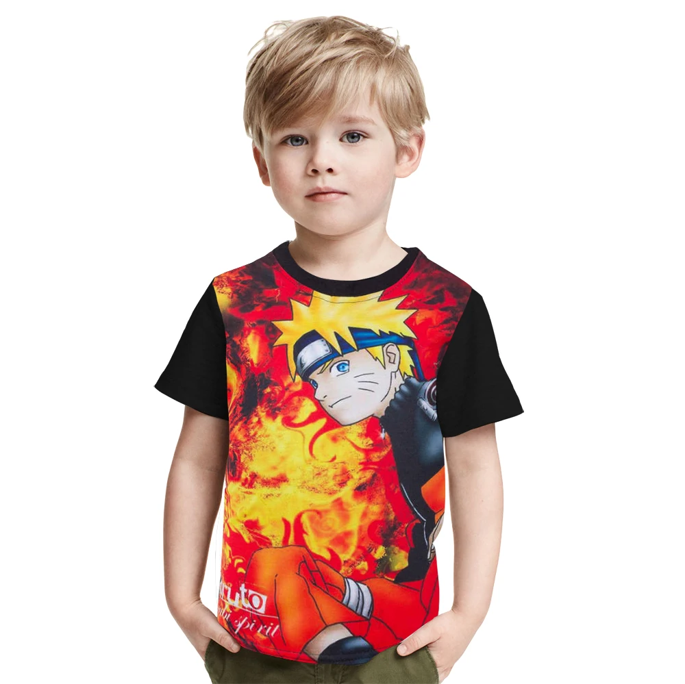 

2017 Naruto Anime Printed kids T-Shirt Uzumaki Naruto T Shirt for Children Boys Summer tees Cotton Short Sleeve tshirt baby tops