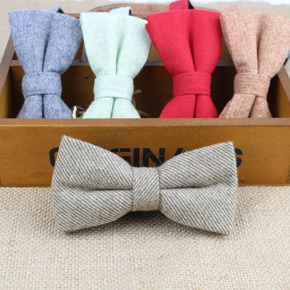 

Superior Classical Formal Wool Cotton Bow Tie Gravata Multiple Colors Houndstooth Pattern Necktie Mens Luxury Tie Tweed Bowtie