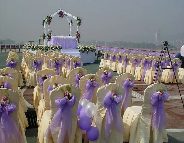 online shop mixed color 100 cadbury purple organza chair sashes bow