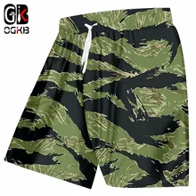 OGKB новые летние повседневные мужские шорты с крутым принтом зеленый камуфляж 3D пляжные шорты для мужчин хип-хоп панк брюки с эластичным поясом