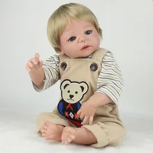 Newborn Silicone Bebe Doll Reborn Cotton Body 22 Inch Vinyl Realistic Collectible Doll Reborn Baby Simulator Dolls Juguetes Gift
