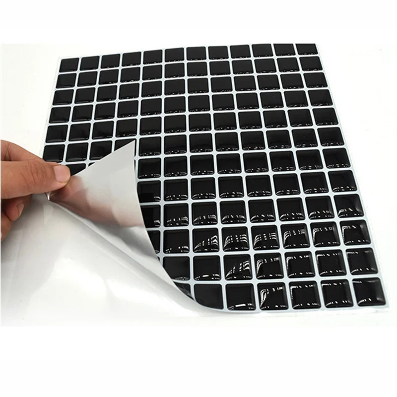 3D Mosaic Wall Tile Peel and Stick Self adhesive Backsplash DIY Kitchen Bathroom Home Wall Sticker Vinyl White and Black