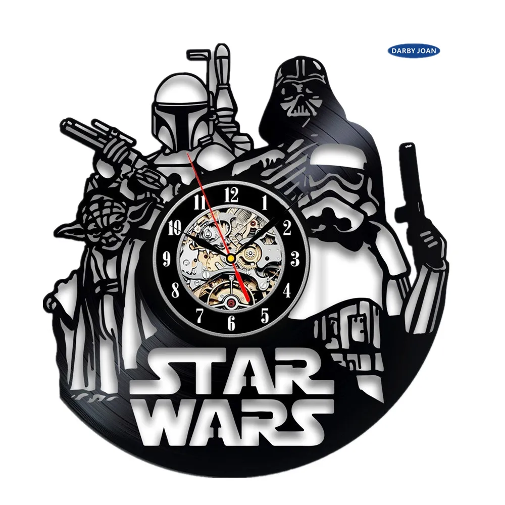 Star Wars Force Awakens Finn Rey Han Solo Vinyl Record Clock Room Wall Art,wall clock,saat,alarm clock,reloj Star Wars Force Awakens Finn Rey Han Solo Vinyl Record Clock Room Wall Art,wall clock,saat,alarm clock,reloj