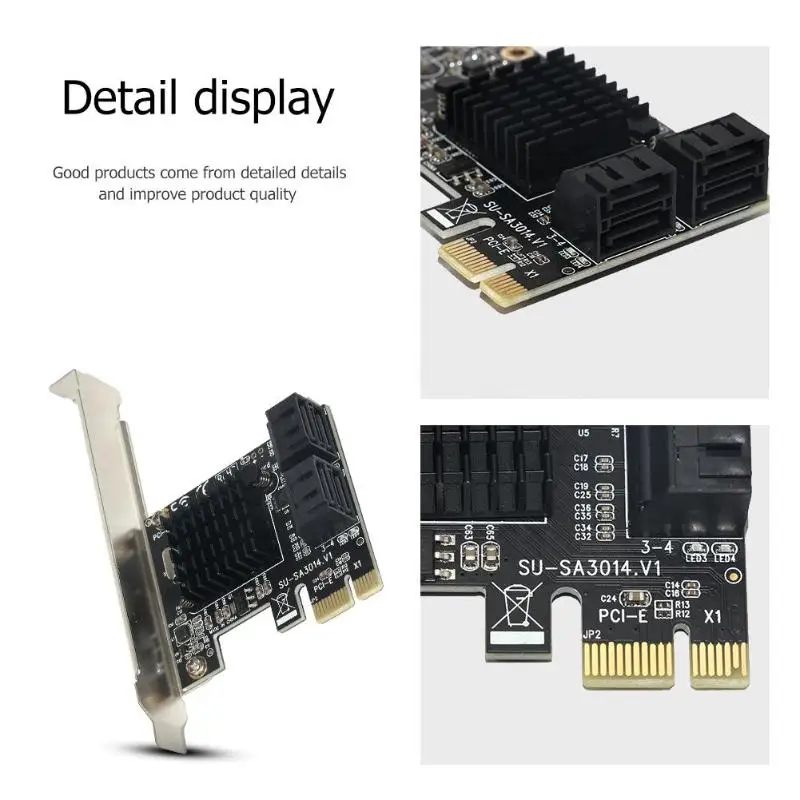 Marvell 88SE9215 PCIE для SATA карты PCI-E адаптер PCI Express для SATA3.0 карта расширения 4 порта SATA III 6G для SSD HDD IPFS Mining