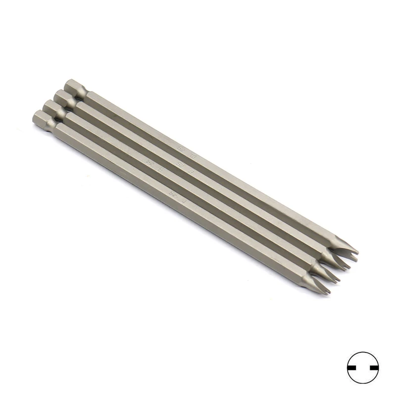 

4pcs 150mm Extra Long U Shape U4 U6 U8 U10 Bit Set Chrome Vanadium Steel 1/4 inch 6.35mm Shank Screwdriver Bits