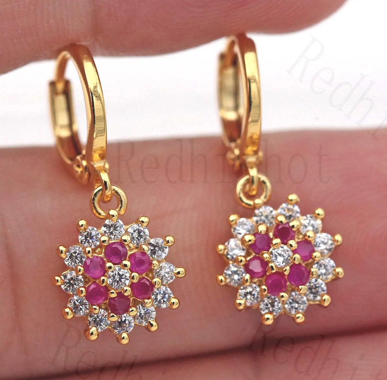 

Bohemian Earrings for Women Gold Filled Sun Flower Rainbow Cubic Zircon Drop Earrings Romantic Dangle Earring Wedding Jewelry
