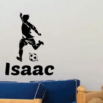 

Name Football Player Wall Sticker Sports Car Decal Kids Room Posters Vinyl Customizable Soccer Player Decal