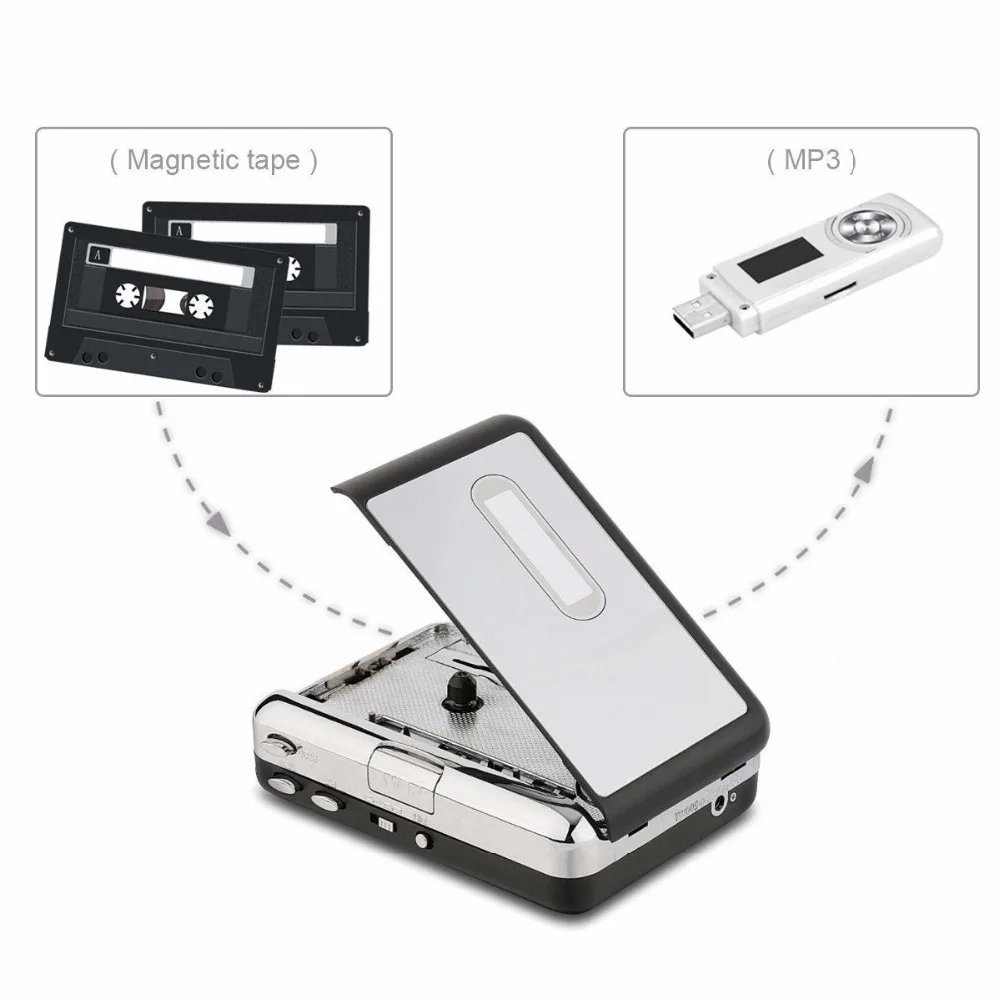 USB MP3 Кассетный захват для MP3 USB Кассетный захват лента без ПК, USB Кассетный конвертер MP3 кассеты для MP3