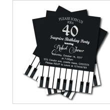 14 шт./лот для взрослых 40th день рождения приглашения фортепиано приглашения на вечеринку на заказ любой возраст для взрослых детей день рождения украшения