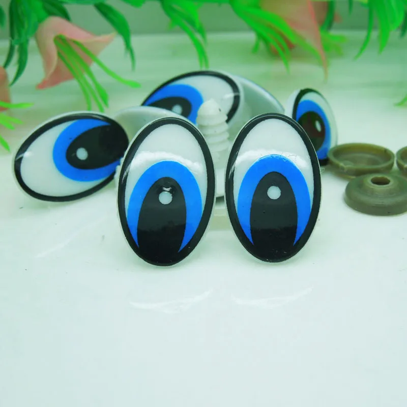 

25*16mm Oval Safety Eyes / Blue Color Plastic Doll eyes Handmade Accessories For Bear Doll Animal Puppet Making - 100pcs EA291