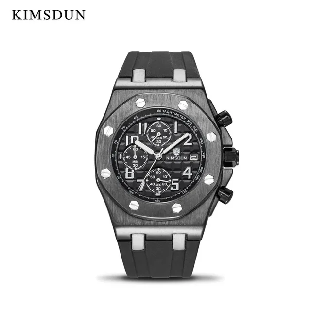 Мужские часы от ведущего бренда KIMSDUN, деловые классические трендовые Модные Военные повседневные кварцевые часы, Многофункциональный силиконовый ремешок Relogio - Цвет: k1222-9