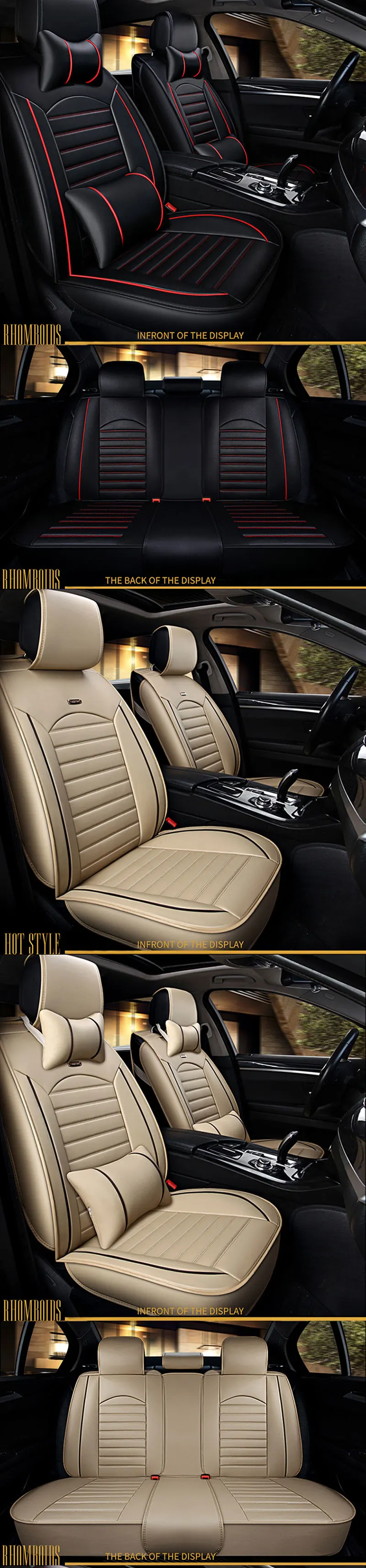Universal Cuero Eco-juego completo de fundas de asiento de coche se ajusta Ford Fiesta Hasta 2017