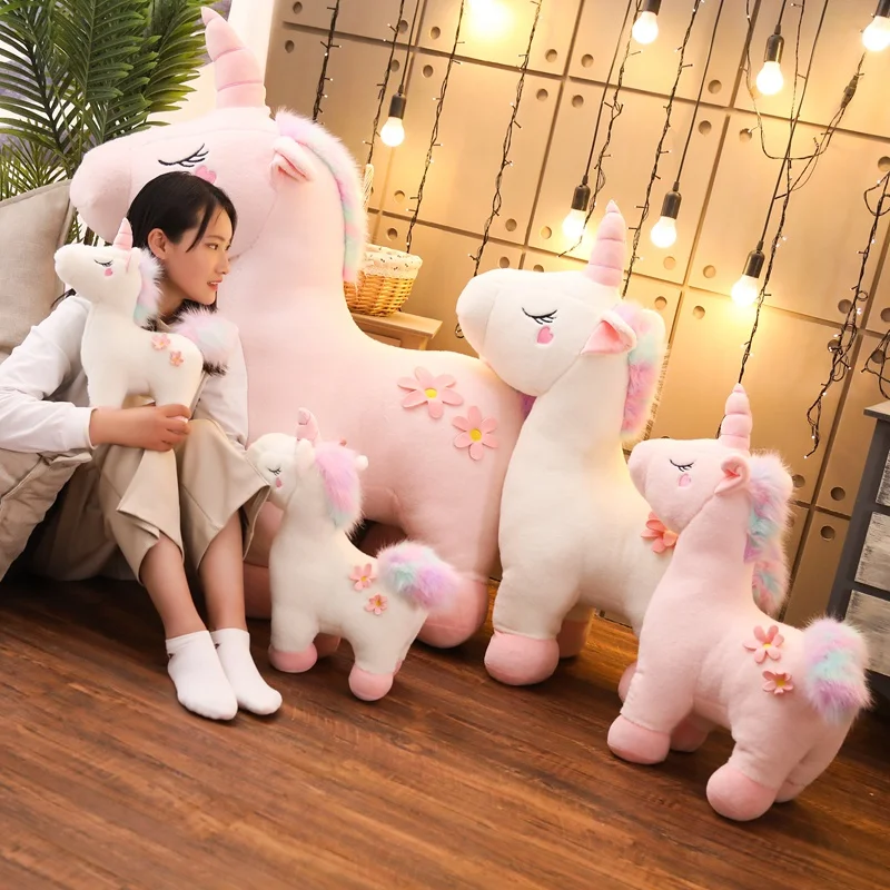

Jumbo White Pink Unicorn Plush Toys Giant Unicorn Stuffed Soft Animal Horse Unicornio Peluche Doll Gift Children Photo Props