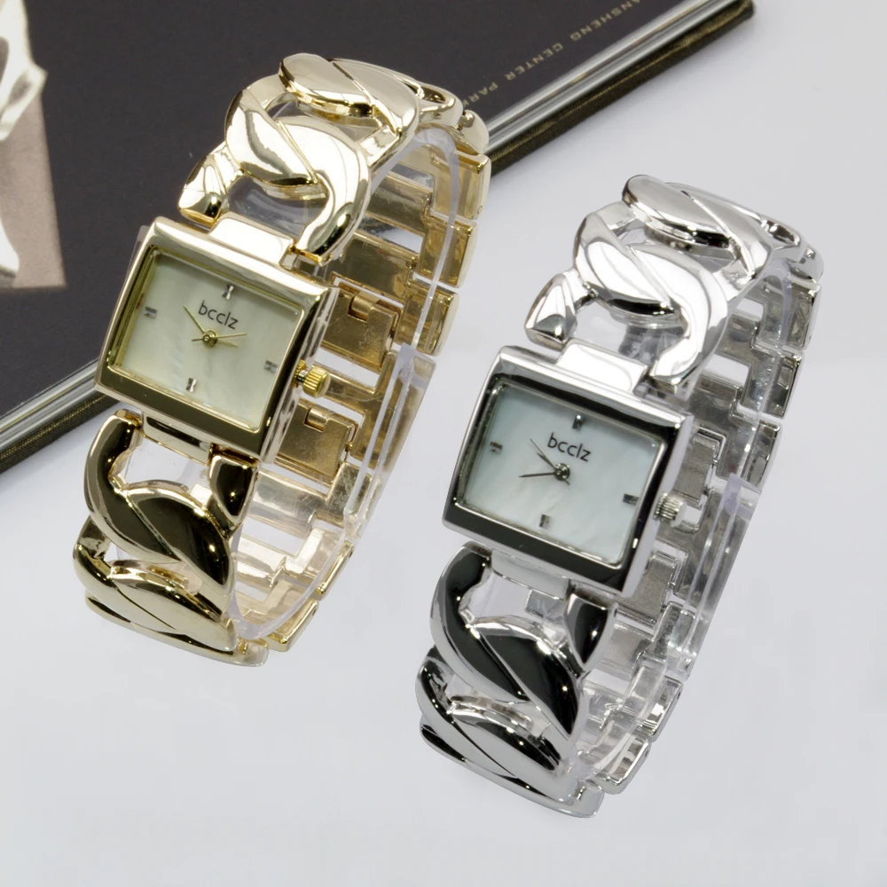 

Luxury Brand Chain Bracelet Square Face Quartz Analog Watch Fashion Leisure Style Lady WristWatch For Women Lady Girls