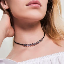 Новинка Горячая Мода черный кристалл бисером Чокеры многоцветный сверкающие колеса Кристалл bohemina воротник ожерелье приятный подарок для девочек