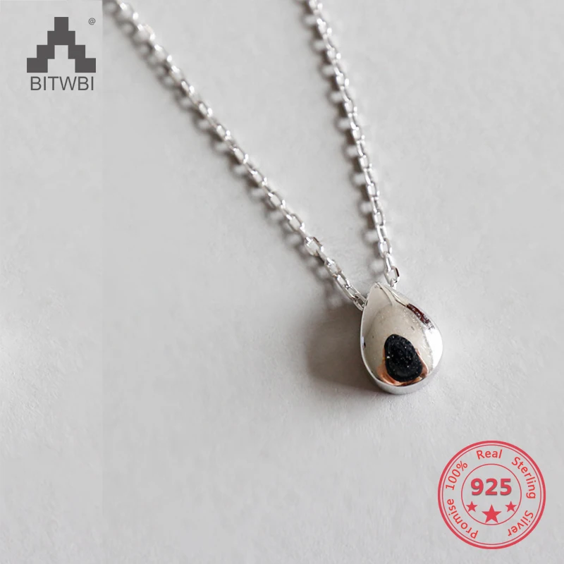 Горячая Распродажа Корея 925 Серебро Индивидуальный Дизайн Мода минималистичный в форме капли воды кулон ожерелье
