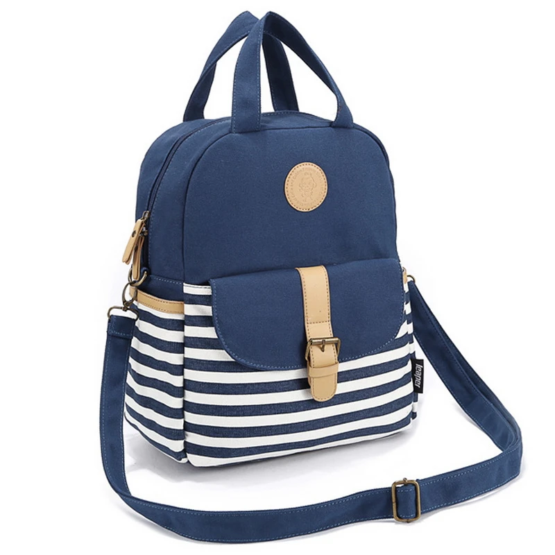 

Free shipping 2016 new Preppy Style striped Canvas school bags for teenagers large capacity  Color are blue black  Randoseru