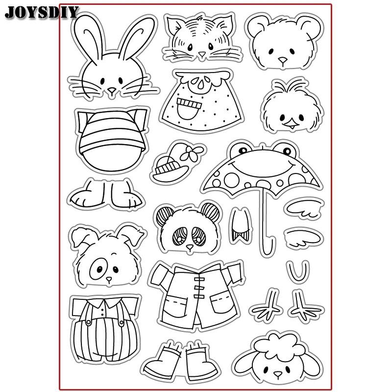 CUTE CATE PANDA DOG FACE DIY Scrapbook photo cards account rubber stamp clear transparent Handmade card | Канцтовары для офиса и