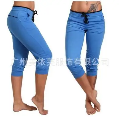 Casual Yoga Shorts Comfortable Capri Yoga Pants Gym Fitness Jogging Sport Pants Elastic Sportwear Female Athletic Trousers