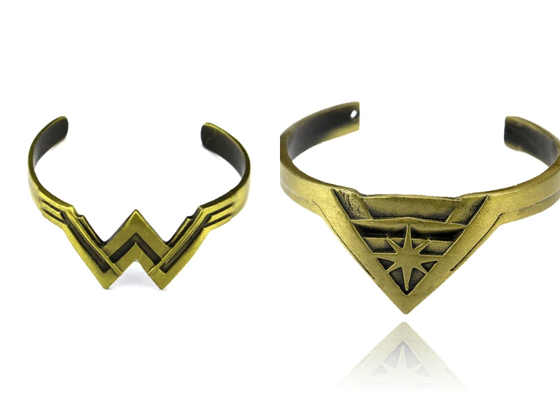 Wonder Woman Movie Diana Prince Tiara Bracelet Bangles Cuff Logo