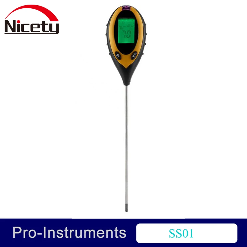 

Nicety PH-Meter Soil Survey 4 in 1 Temperature Moisture PH Sunlight Digital-LCD-Display for Plants PH Value