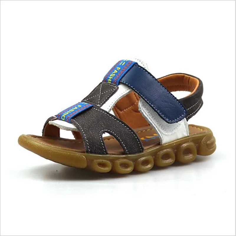 Летняя новая стильная детская пляжная обувь из натуральной кожи, детская обувь, детская обувь, детские сандалии для мальчиков