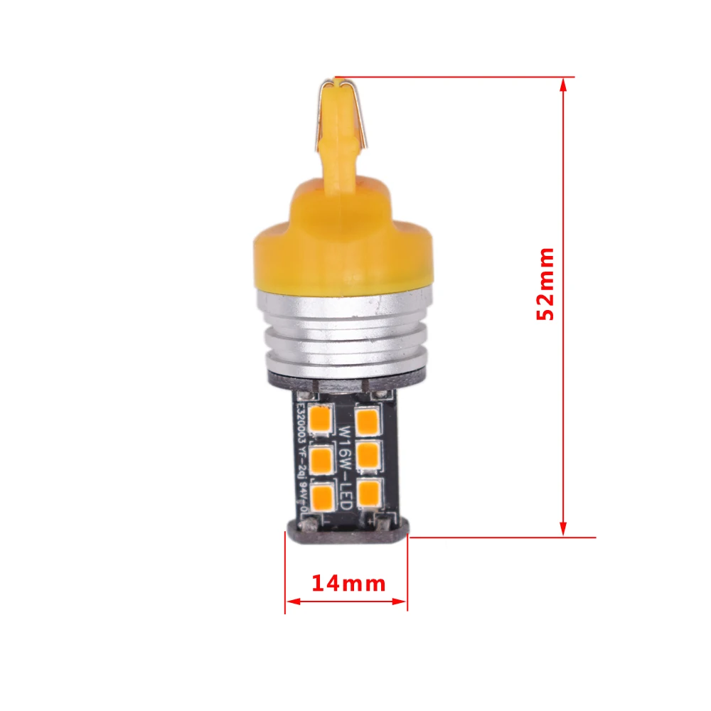 Buy 4PCS Canbus T20 7443 W21 5W 2835 15 SMD Brake Lights Car Turn Signal Parking Bulb Yellow DC 12V