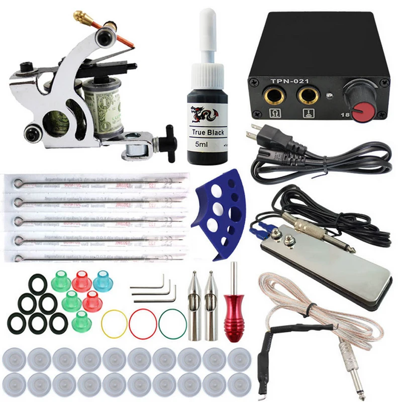 

Beginner Tattoo kit Complete Equipment rotary 1 Tattoo set Machine Gun Inks Power Supply Cord Kit Body Beauty DIY Tools