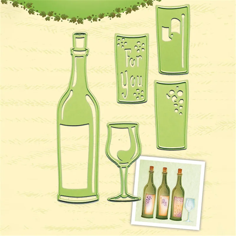 Eastshape бутылки вина и стекла высечки металла для изготовления карт Скрапбукинг Ремесло тиснение высечки трафарет высечки