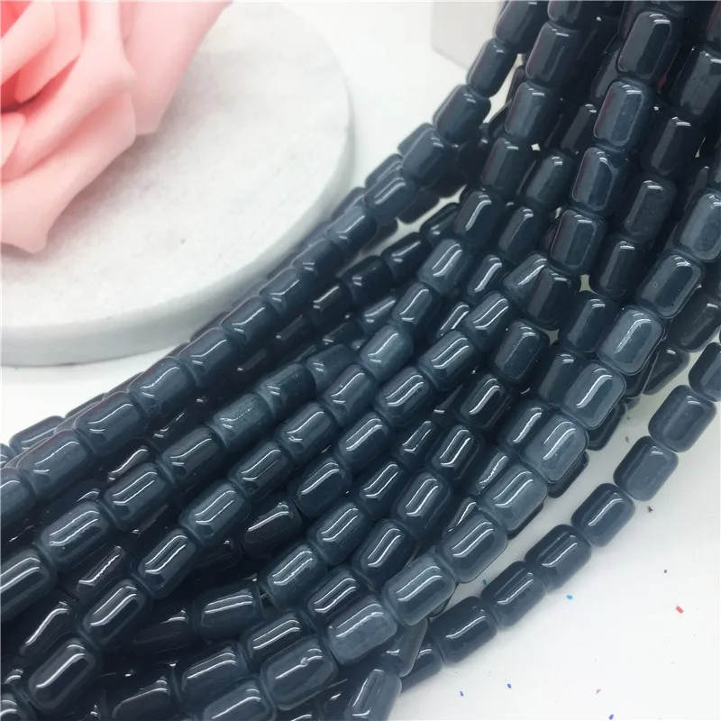 

30Pcs 6X8mm Cylinder Glass Spacer Loose Beads Jewelry Making#IM13