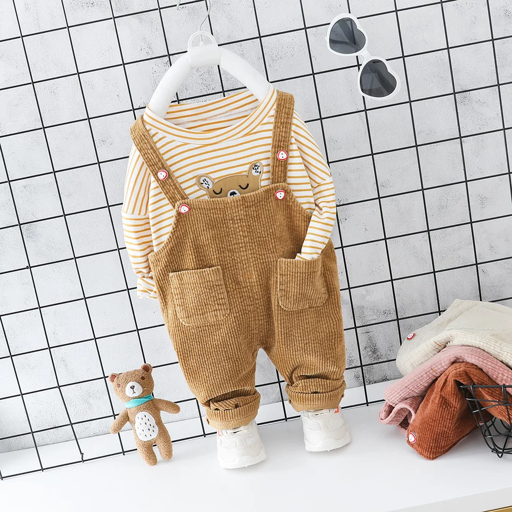 

Toddler cute fall corduroy overalls baby outfits baby boy girl high quality boutique clothing