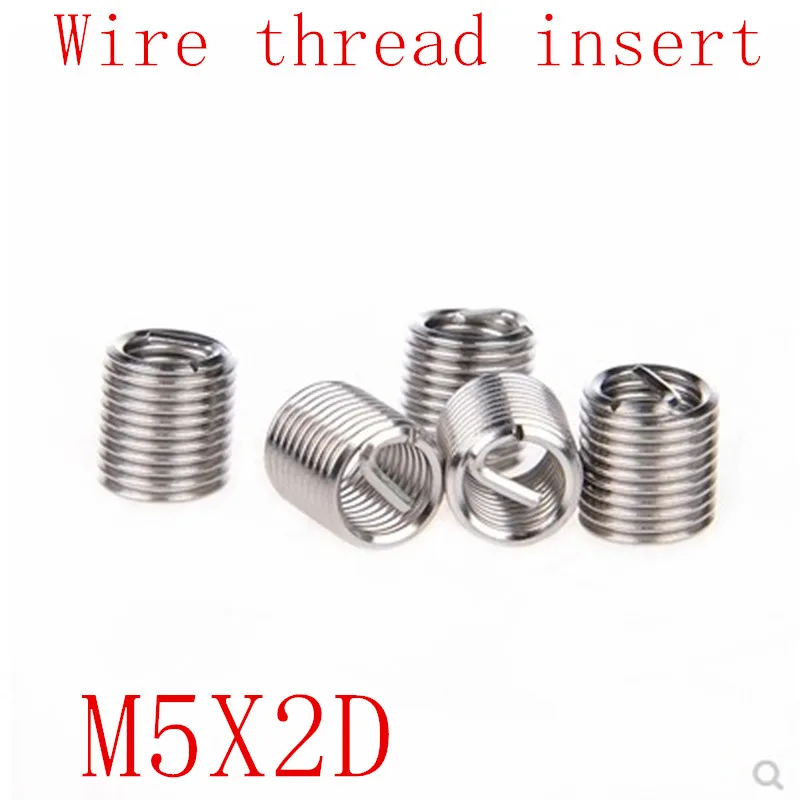 

50Pcs M5*2D Stainless Steel Coiled Wire Helical Screw Thread Inserts M5 Screw Bushing self tapping thread repair tool