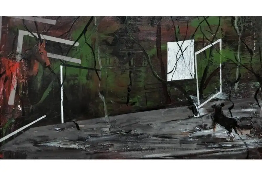 

Chinese Artist Zhang Xu's Work "Strayed" Oil Painting Posters and Prints Wall Pictures for Living Room Realism Canvas Art