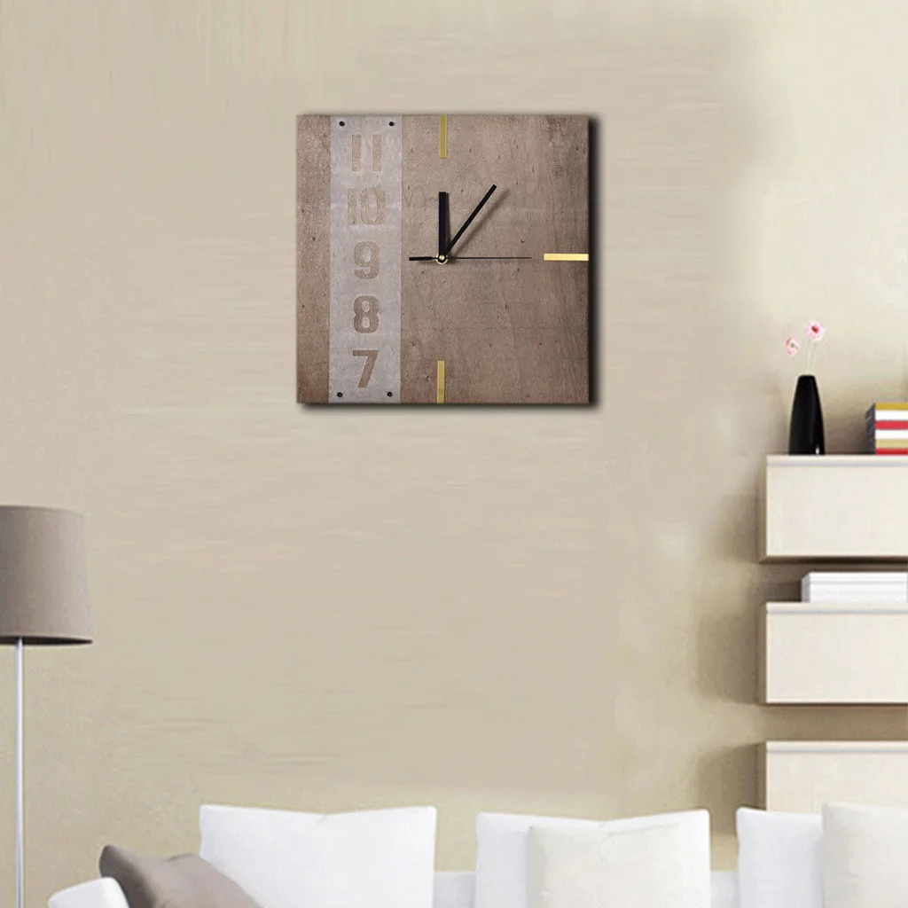 Настенные часы домашний декор современные деревянные настенные часы Дизайнерские деревянные квадратные настенные часы с деревянным зерном украшение дома художественный дизайн 15APR22