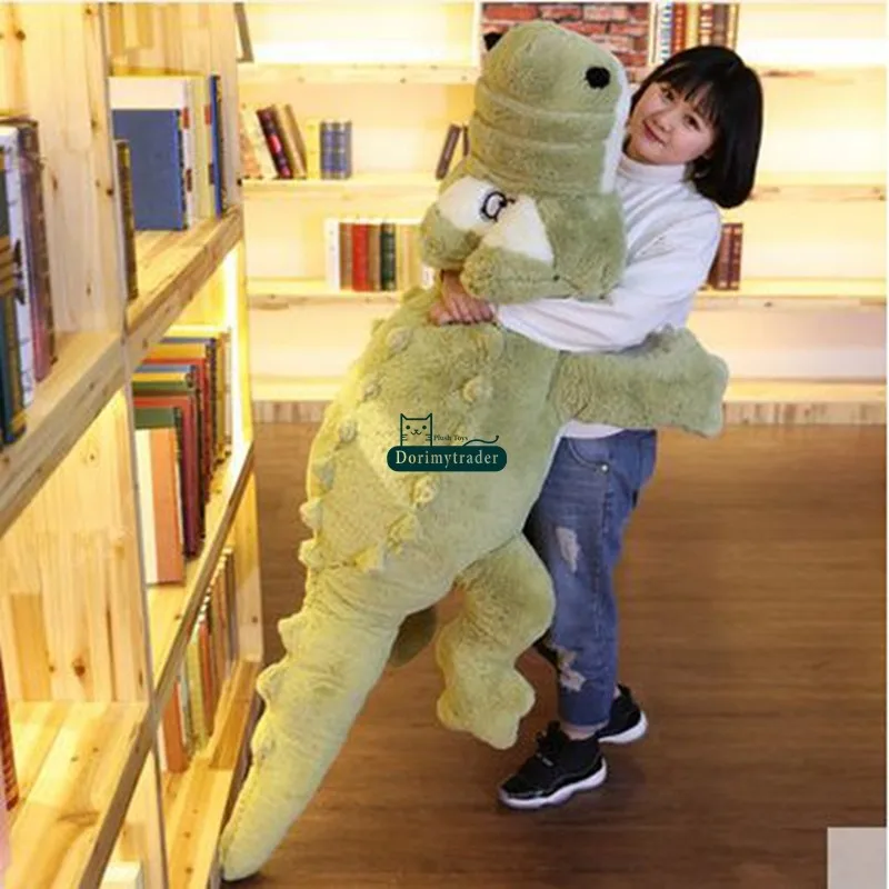 Dorimytrader 200cm Huge Cute Simulated Animal  Crocodile Stuffed Pillow Cushion Big Cartoon Alligator Plush Toy Kids Doll Present DY60155(2)