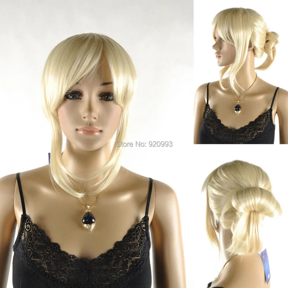 Wholesale shops ** **Light blonde women long hair bun Full synthetic