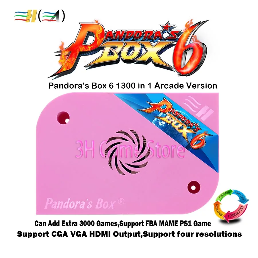 Оригинальная коробка Pandora 6 1300 в 1 jamma аркадная машина аркадный шкаф CRT CGA VGA HDMI Поддержка fba mame ps1 игра 3d tekken pacman - Цвет: PDB6 Arcade Version